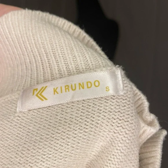 Kirundo Striped Black and White Turtleneck Sweater w/ Button Detail - Picture 5 of 7